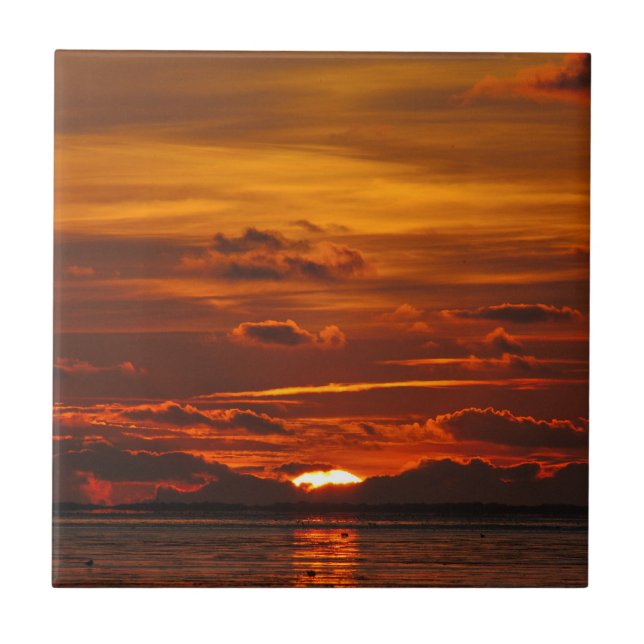 Sonnenuntergang am Meer Ceramic Tile (Front)