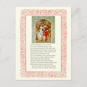 Sonnet # 104 by William Shakespeare Postcard