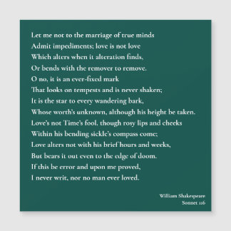 Sonnet 116Let me not to the marriage of true minds