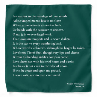 Sonnet 116Let me not to the marriage of true minds Bandana