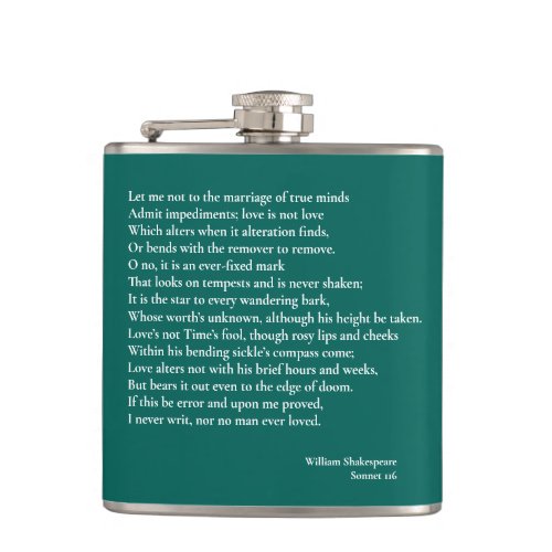 Sonnet 116Let me not to the marriage of true minds Flask