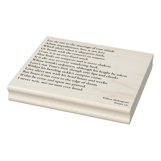 Sonnet 116Let me not to the marriage of true minds Rubber Stamp (Stamp)