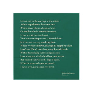 Sonnet 116Let me not to the marriage of true minds Wood Wall Art