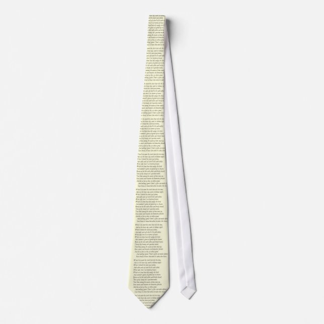 Sonnet # 12 by William Shakespeare Neck Tie (Front)