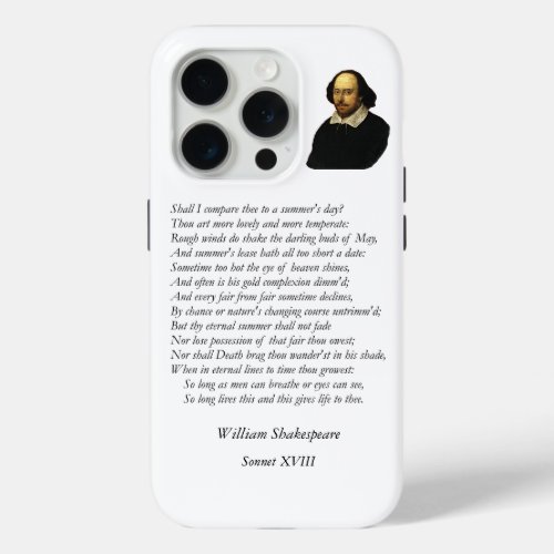 Sonnet  18 by William Shakespeare iPhone 15 Pro Case