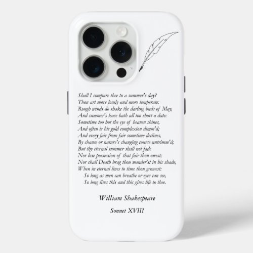 Sonnet  18 by William Shakespeare iPhone 15 Pro Case