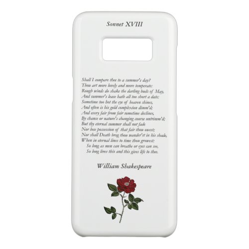 Sonnet  18 by William Shakespeare Case_Mate Samsung Galaxy S8 Case