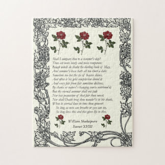 Sonnet # 18 by William Shakespeare Jigsaw Puzzle
