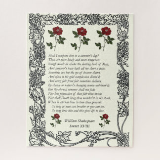 Sonnet # 18 by William Shakespeare Jigsaw Puzzle
