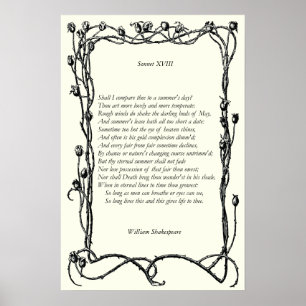 Sonnet # 18 by William Shakespeare Poster