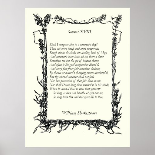 Sonnet Posters, Sonnet Prints, Art Prints, Poster Designs | Zazzle