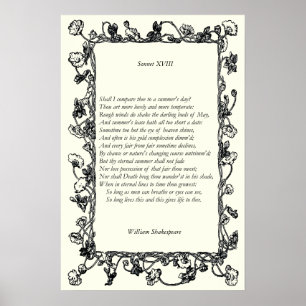 Sonnet # 18 by William Shakespeare Poster