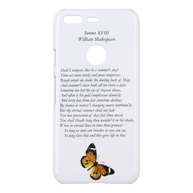 Sonnet # 18 by William Shakespeare Uncommon Google Pixel Case (Back)