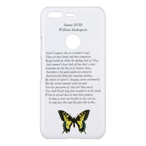 Sonnet  18 by William Shakespeare Uncommon Google Pixel Case