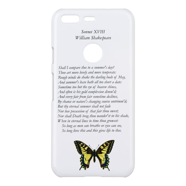 Sonnet # 18 by William Shakespeare Uncommon Google Pixel Case (Back)