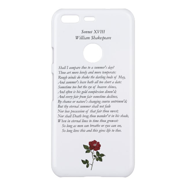 Sonnet # 18 by William Shakespeare Uncommon Google Pixel Case (Back)