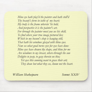 Sonnet # 24 by William Shakespeare Mouse Pad