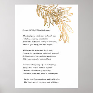 Sonnet 29 by William Shakespeare Poster
