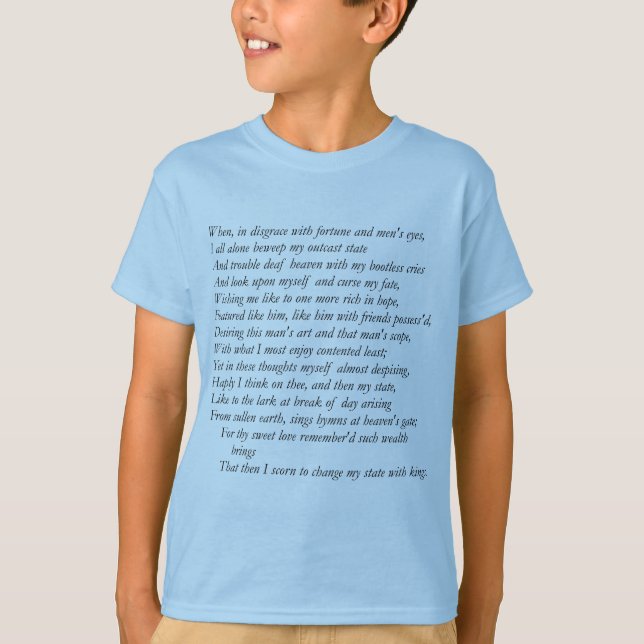 Sonnet # 29 by William Shakespeare T-Shirt (Front)