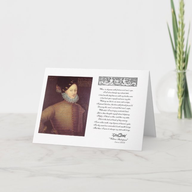 Sonnet 29 with Edward De Vere Card (Front)