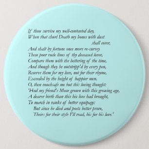 Sonnet # 32 by William Shakespeare Button