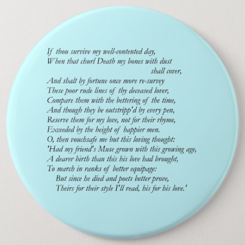 Sonnet  32 by William Shakespeare Button