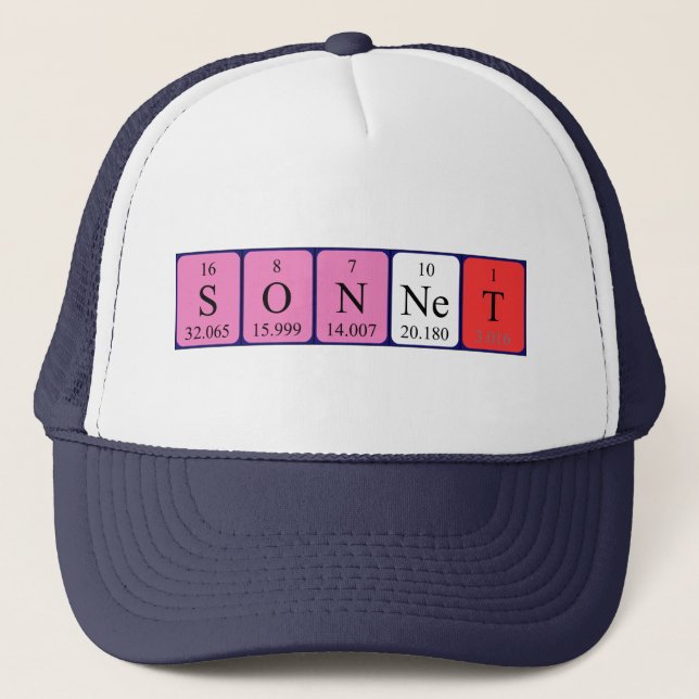 Sonnet periodic table name hat (Front)