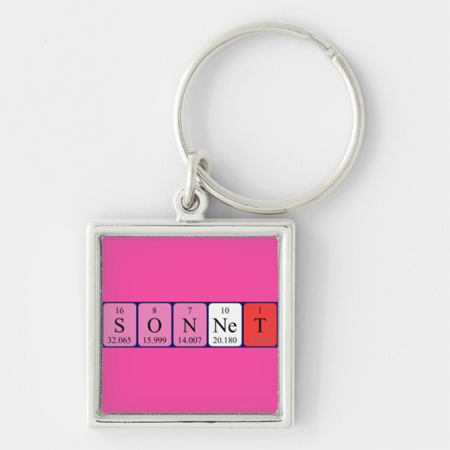 Sonnet periodic table name keyring (Front)