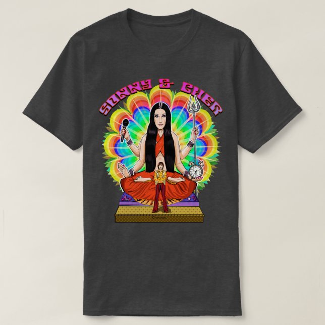 Sonny and Cher Psychedelic Goddess T-Shirt (Design Front)