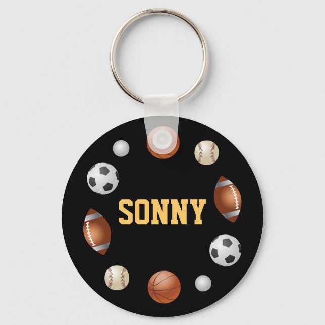 Sonny World of Sports Key Chain - Black (Front)