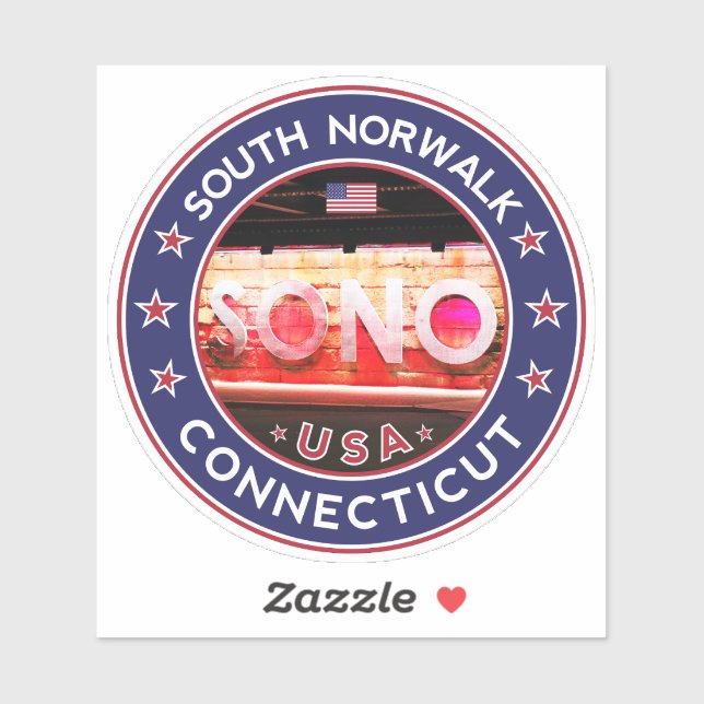 SONO South Norwalk Connecticut, South Norwalk Sticker (Sheet)