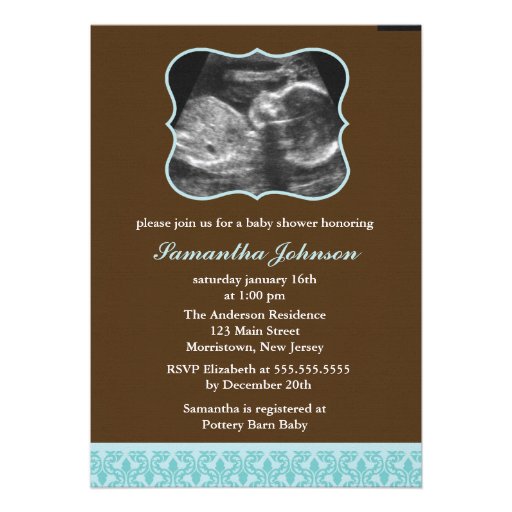 Ultrasound Photo Baby Shower Invitations 3