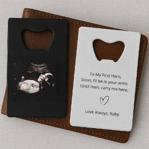 Sonogram Gift for Dad Ultrasound Photo Wallet Card Credit Card Bottle Opener