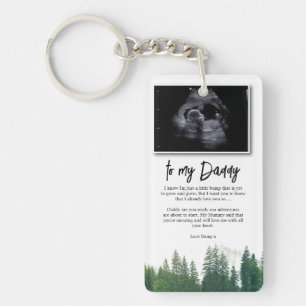 Sonogram Letter From Bump for Expecting Dad Keychain