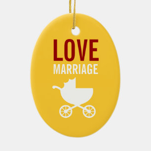 Sonogram Ornament - Love Marriage Baby Carriage