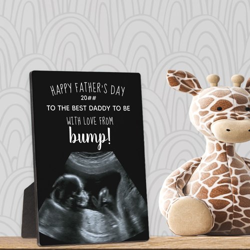 Sonogram Photo Black and White Best Daddy to Be Plaque