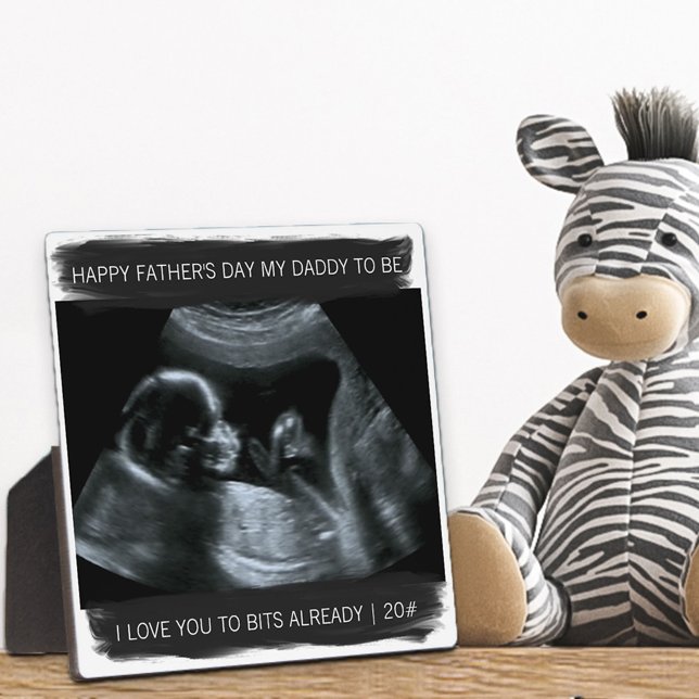 Sonogram Photo Daddy to Be I love you Already Grey Plaque (Creator Uploaded)