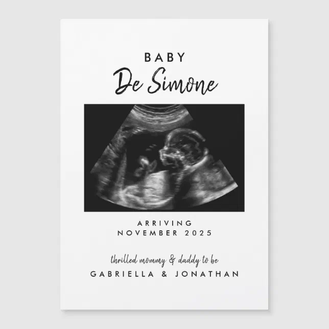 Sonogram Magnets Sonogram Photo Pregnancy Announcement Magnet Card | Zazzle