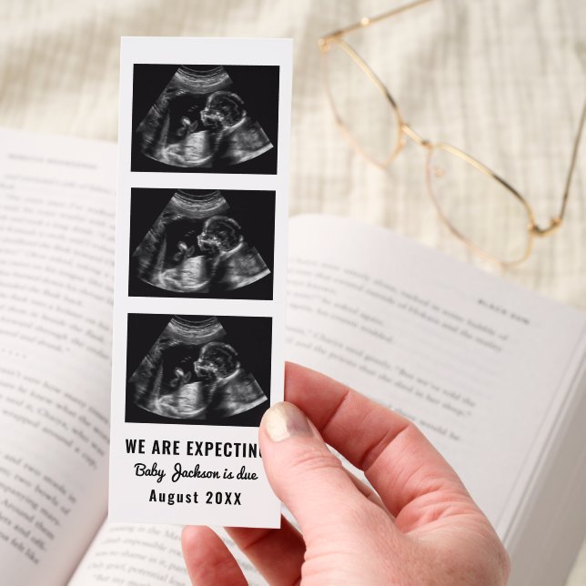 Sonogram Pregnancy Announcement Photo Booth Strip Bookmarks (Hand)