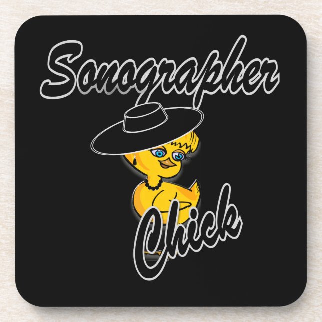 Sonographer Chick #4 Drink Coaster (Front)