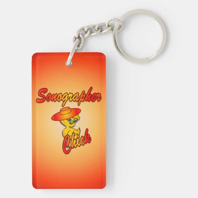 Sonographer Chick #5 Keychain (Back)