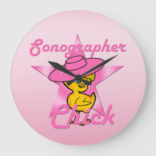 Sonographer Chick #8 Large Clock