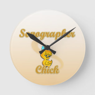 Sonographer Chick Round Clock