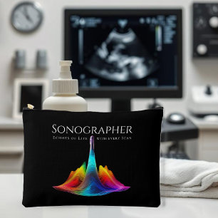 Sonographer-Colorful Ultrasound Waves Accessory Pouch