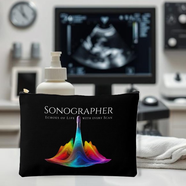 Sonographer-Colorful Ultrasound Waves Accessory Pouch (Sonographer-Colorful Ultrasound Waves Accessory Pouch)