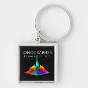 Sonographer-Colorful Ultrasound Waves Keychain