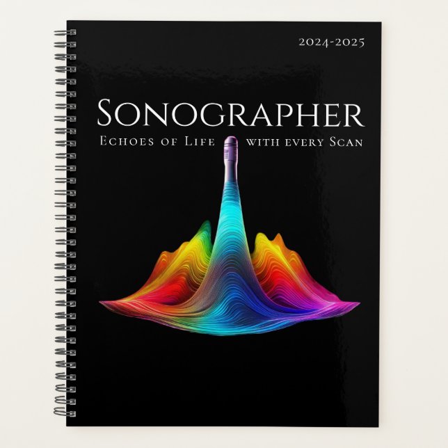 Sonographer-Colorful Ultrasound Waves Planner (Front)