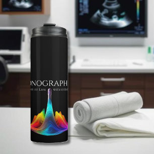 Sonographer-Colorful Ultrasound Waves Thermal Tumbler
