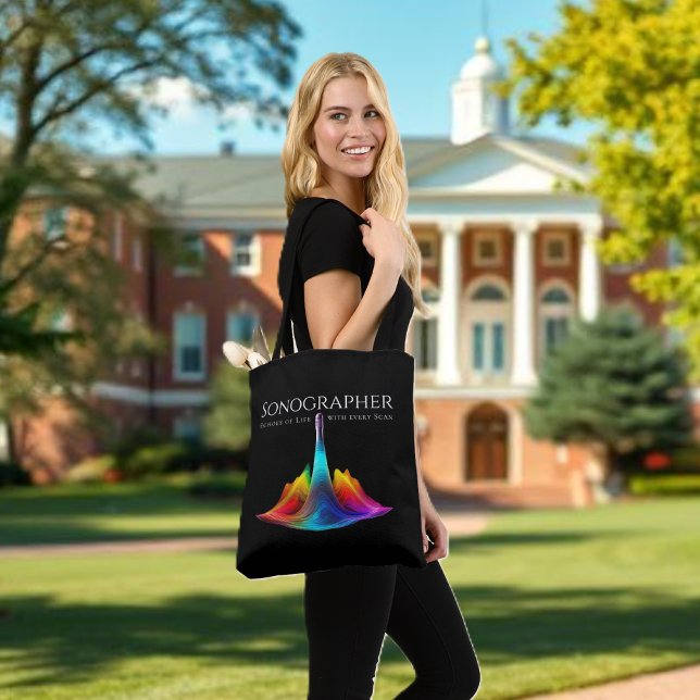 Sonographer-Colorful Ultrasound Waves Tote Bag (Sonographer-Colorful Ultrasound Waves Tote Bag)