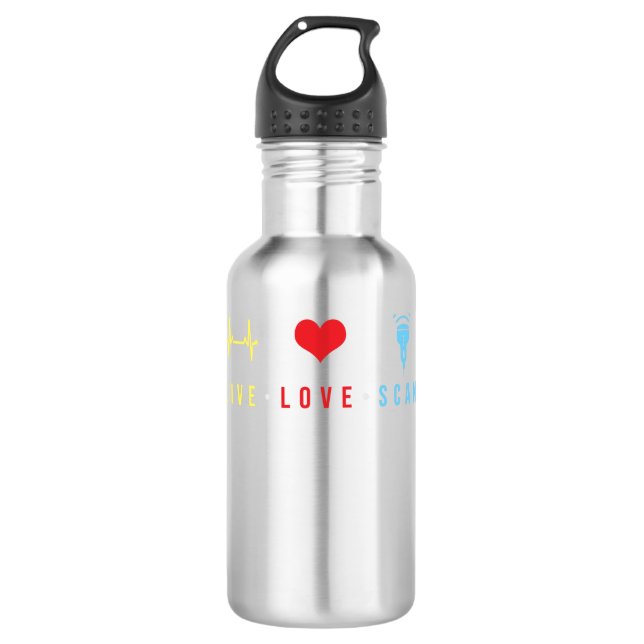 Sonographer Gift Stainless Steel Water Bottle (Front)